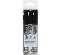 Pébéo 205530 Set 3 Decomarkers Peinture Noir/Blanc/Argent Précieux 20,5 x 6 x 2 cm