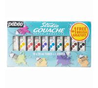 Pébéo Gouache Studio – Étude et fine – 10 tubes de 20 ml + 1 pinceau