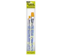 PEBEO 3 Pinceaux Plats avec Fibres Polyamide Doré