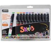 Pébéo 371106 Set Skrib Paint 12 Marqueurs Acrylique, Peinture, Multicolore, 18,3 X 2,1 X 25,7 Cm