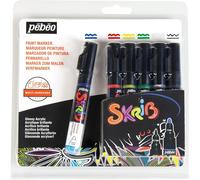 Pébéo 371106 Set Skrib Paint 12 Marqueurs Acrylique, Peinture, Multicolore, 18,3 X 2,1 X 25,7 Cm