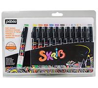 Pébéo 371106 Set SKRIB Paint 12 MARQUEURS Acrylique, Peinture, Multicolore, 18,3 x 2,1 x 25,7 cm