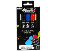 Pebeo 4Artist Huile Base Permanent Marqueur Peinture Base Set, 5 Couleurs
