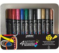 Pébéo 580896 4artist Marker Set Duo 4+4mm, Peinture, Noir/Blanc, 21 X 8 X 3 Cm