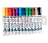 Pébéo 803511 7A Set de 12 marqueurs opaque assortiment basique pointe ronde 4 mm Multicolore, Jaune, orange, rouge, rose, violet, bleu clair, bleu, vert clair, vert, marron, gris clair, noir