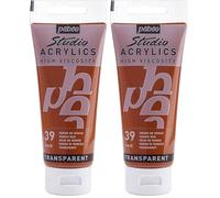 PEBEO 837039 Studio Acrylique Tube Rouge de Venise 100 ml (Lot de 2)