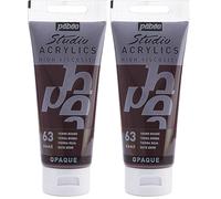 PEBEO 837063 Studio Acrylique Tube Terre Rouge 100 ml (Lot de 2)