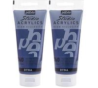 Pébéo 837360 Studio Acrylique Tube Bleu/Noir Iridescent 100 ml (Lot de 2)