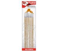 Pebeo - Lot de pinceaux - 8 parties - biseauté, éventail, usé bombé, plat, rond, traceur