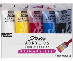 Pébéo Acrylic Paint Ensemble de peintures acryliques 5 x 100 ml 5 pièces