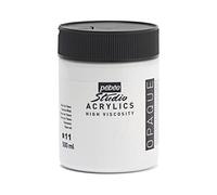 Pébéo Peinture acrylique Pot 500 ml Blanc de titane Finition mat Pour enfants et artistes