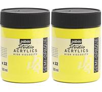 PEBEO - Acrylique Fine Studio Acrylics - Peinture Acrylique Jaune - Jaune Cadmium Citron Imitation - 500 ml 171022 (Lot de 2)
