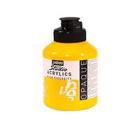 Pébéo – Peinture acrylique Jaune cadmium moyen – 500 ml, séchage rapide, toutes surfaces