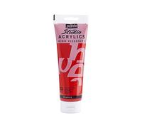 Pébéo - Acrylique Fine Studio Acrylics - Peinture Acrylique Rouge - Rouge Cadmium Imitation - 250 ml 169-033