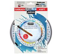 Pébéo - Aquarelle 24 Demi-Godets + Pinceau + marqueur Drawing Gum 0.7 mm