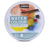 Pebeo Aquarelle Fin Rond Boite Ensemble De 12 Demi & 1 Poche Brosse