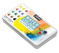 Pébéo - Aquarelle Fine Boîte Pocket Métal 12 Demi-Godets - Coffret Peinture Aquarelle Kit Aquarelle Palette 12 Demi-Godets