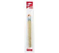 Pebeo Artist - Lot de pinceaux - 4 parties - rond, plat - taille : 0, 3, 6 Beige G