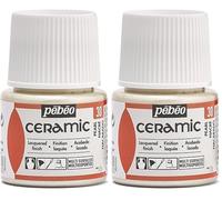 PEBEO - Ceramic - Couleur Opaque pour Terre Cuite, Céramique et Faïence - Effet Brillant - Finition Laquée - Flacon 45 ml, Nacre 025-030 (Lot de 2)