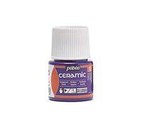 Pébéo - Ceramic - Couleur Opaque pour Terre Cuite, Céramique et Faïence - Effet Brillant - Finition Laquée - Flacon 45 ml, Mauve 025-012 4,50 x 4,50 x 7,00 cm