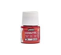Pébéo - Ceramic - Couleur Opaque pour Terre Cuite, Céramique et Faïence - Effet Brillant - Finition Laquée - Flacon 45 rouge, Rouge Cerise