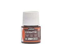 Pébéo - Ceramic - Couleur Opaque pour Terre Cuite, Céramique et Faïence - Effet Brillant - Finition Laquée - Flacon 45 brun, Brun Rouge 025-018