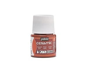 Pébéo - Ceramic - Couleur Opaque pour Terre Cuite, Céramique et Faïence - Effet Brillant - Finition Laquée - Flacon 45 brun, Brun Ecaille 025-017