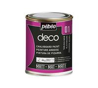 Pébéo - Deco Ardoise 250 ML Tableau Noir - Peinture Pébéo Ardoise - Peinture Acrylique Tableau Noir Ardoise Murale - Peinture Ardoise Craie Pour Tableau Noir Multisurface - 250 ml - Noir