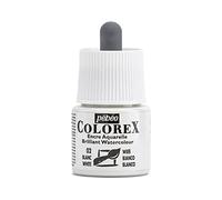 Pébéo - Encre Colorex 45 ML Blanc - Colorex Encre Aquarelle Pébéo - Encre blanche Rendu Velouté - Encre Dessin Multi-outil Tous Supports - 45 ML - Blanc