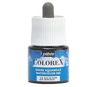 Pébéo - Encre Colorex 45 ML Bleu de Chine - Colorex Encre Aquarelle Pébéo - Encre bleu Rendu Velouté - Encre Dessin Multi-outil Tous Supports - 45 ML - Bleu de Chine, 417021