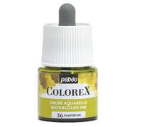 Pébéo - Encre Colorex 45 ML Chartreuse - Colorex Encre Aquarelle Pébéo - Encre jaune Rendu Velouté - Encre Dessin Multi-outil Tous Supports - 45 ML - Chartreuse, (Watercolor)