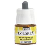 Pébéo - Encre Colorex 45 ML Jaune Citron - Colorex Encre Aquarelle Pébéo - Encre jaune Rendu Velouté - Encre Dessin Multi-outil Tous Supports - 45 ML - Jaune Citron