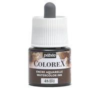 Pébéo - Encre Colorex 45 ML Sépia- Colorex Encre Aquarelle Pébéo - Encre Marron Rendu Velouté - Encre Dessin Multi-outil Tous Supports - 45 ML - Sépia
