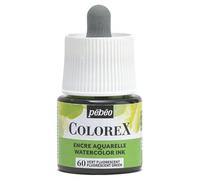 Pébéo - Encre Colorex 45 ML Vert Fluo - Colorex Encre Aquarelle Pébéo - Encre fluo Rendu Velouté - Encre Dessin Multi-outil Tous Supports - 45 ML - Vert Fluo