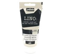 Pébéo Encre Linogravure BLANC DE TITANE 80 ml - Encre Lino à l’Eau Ultra Pigmentée et Opaque, Impression sur Linoléum et Papier, Nettoyage Facile