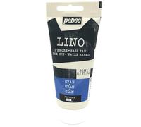 Pébéo Encre Linogravure CYAN 80 ml - Encre Lino à l’Eau Ultra Pigmentée et Opaque, Impression sur Linoléum et Papier, Nettoyage Facile