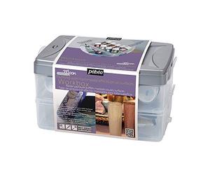 Pébéo - Fantasy Moon Coffret Atelier - Kit Peinture Effet Martelé - 10 flacons de 45 ml assortis + pinceau + 2 mini palettes + flyer