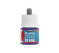 PEBEO - Flacon Marbling 45ml Cyan - Peinture à Effet Marbré Peinture Cyan Finition Brillante - Marbling sur Supports Clairs et Poreux - 45ml - Cyan