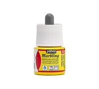 PEBEO - Flacon Marbling 45ml Jaune Citron - Peinture à Effet Marbré Peinture Jaune Citron Finition Brillante - Marbling sur Supports Clairs et Poreux - 45ml - Jaune Citron