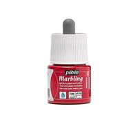 PEBEO - Flacon Marbling 45ml Vermillon - Peinture à Effet Marbré Peinture Vermillon Finition Brillante - Marbling sur Supports Clairs et Poreux - 45ml - Vermillon