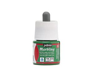 PEBEO - Flacon Marbling 45ml Vert Emeraude - Peinture à Effet Marbré Peinture Vert Emeraude Finition Brillante - Marbling sur Supports Clairs et Poreux - 45ml - Vert Emeraude