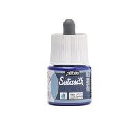 PEBEO - Flacon Setasilk Bleu 45 ML - Peinture sur Soie - Flacon Bouchon Pipette de 45 ML - Couleur Bleu Gitane