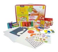 Pebeo Gedeo Arty's - Coffret mon atelier tactilcolor avec stickers et supports à peindre Atelier Multicolore G