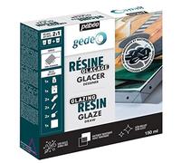 Pébéo - Gédéo Kit Résine Glaçage 150 ML - Résine Pébéo Glaçage Effet Émail Liquide - Résine Époxy Transparente Compatible Bois & Autres Matériaux 150 ML