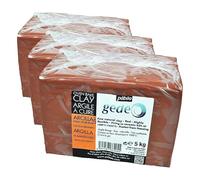 Pébéo - Gédéo Terre Glaise Poterie, Modelage du Corps Humain, Sculpture Terre - Argile Rouge à Cuire au Four de Potier - 5 KG - Rouge (Lot de 3)