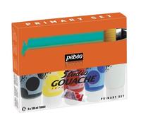 Pébéo Gouache Pack Primaire — Assortiment de 5 tubes de 100 ml, couleurs assorties