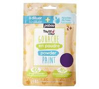 PEBEO - Gouche en Poudre - Peinture aux Doigts - 97% d'Origines Naturels - Vegan - Ultra-polyvalente : peinture, pâte à modeler, pâte à sel, plâtre - Gouache Enfant À Partir de 2 ans - Violet - 100g