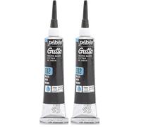 PEBEO - Gutta Setasilk - Peinture sur soie - Gutta à l’eau 20ml - Pour la réalisation de sertis - Noir (Lot de 2)