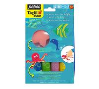 Pébéo Kit gouache de peinture aux doigts Les animaux de la mer 4 tubes 20 ml Assorties
