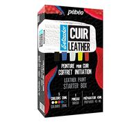 Pébéo - Kit Setacolor Cuir - Peinture, Marqueur Acrylique pour Cuir et Similicuir - Personnalisation Sac, Chaussure, Sneaker - Résistance rayures, pliures, frottements - Coffret Débutant